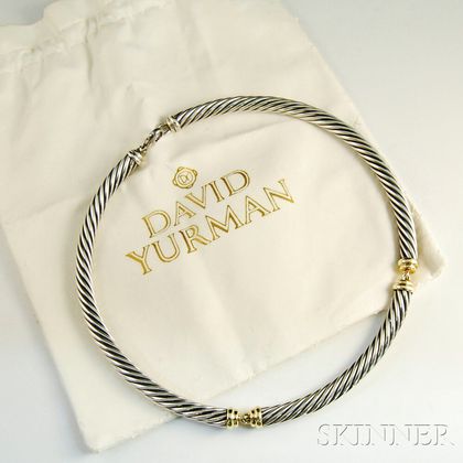 14kt Gold and Sterling Silver Cable Necklace, David Yurman