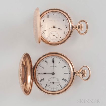 Two 14kt Gold Hunter-case Pocket Watches