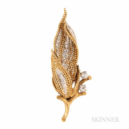 Sterle 18kt Gold and Diamond Brooch