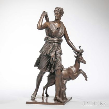 Barbedienne Bronze of Artemis with a Doe