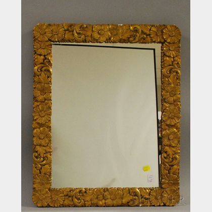 Aesthetic Gilt-gesso Floral and Scroll Decorated Framed Mirror