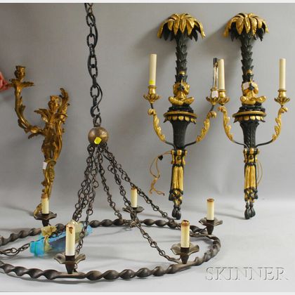 Four Assorted French-style Decorative Lighting Fixtures