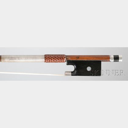 French Silver-mounted Violin Bow, School of Francois Peccatte