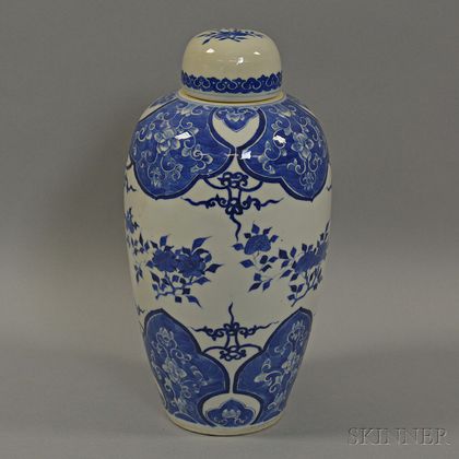 Blue and White Covered Vase