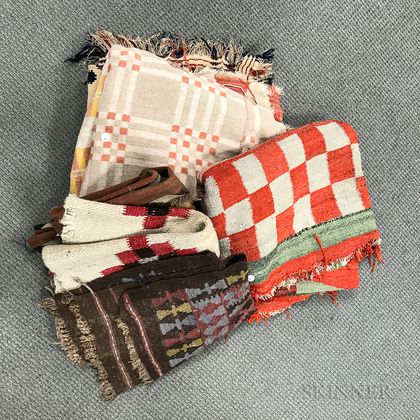 Seven Coverlets, Rugs, and Blankets. Estimate $300-500