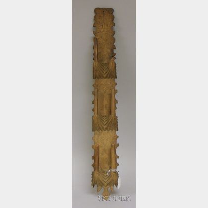 Folk Carved and Notch Decorated Wooden Wall Rack
