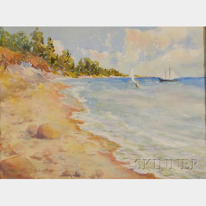 Henrietta Dunn Mears (American, 1877-1970) Shoreline with Boats