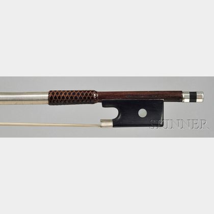 French Silver Mounted Violin Bow, Francois Nicolas Voirin