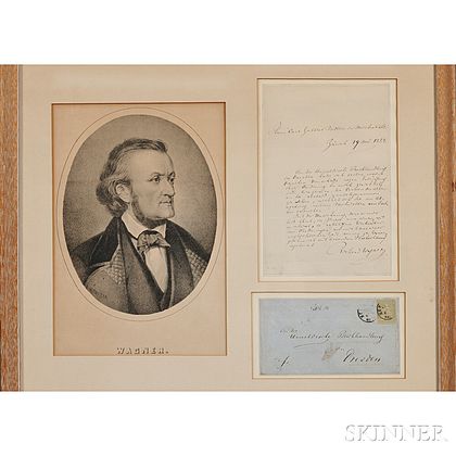 Wagner, Richard (1813-1883) Autograph Letter Signed, and Holograph Envelope, 19 May 1858.