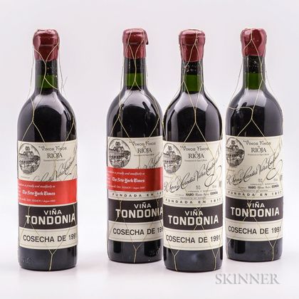 R. Lopez de Heredia Vina Tondonia Gran Reserva 1991, 4 bottles 