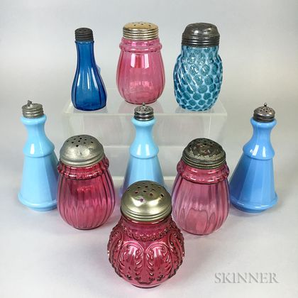 Nine Colored Glass Shakers