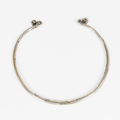 Silver Hmong Torque Necklace