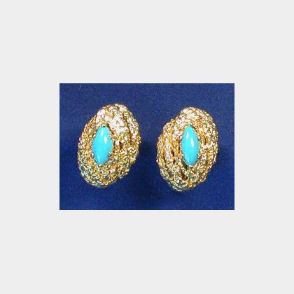 18kt Gold and Turquoise Earrings