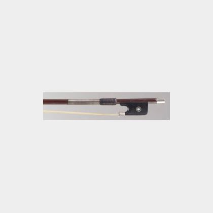 French Silver Mounted Viola Bow, L. Bazin