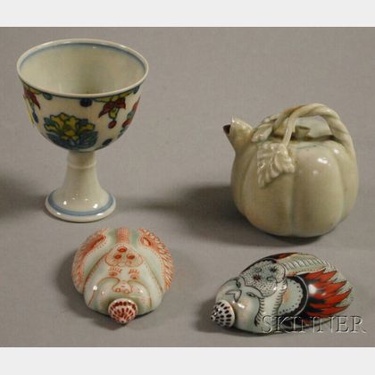 Four Small Asian Porcelain Articles