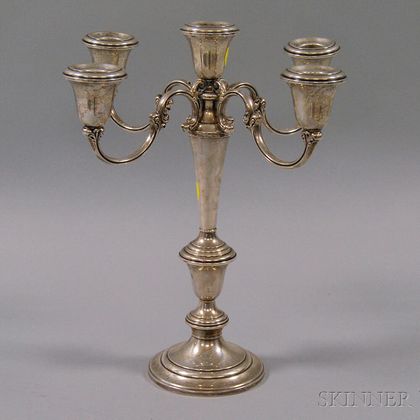 Gorham Weighted Sterling Silver Convertible Five-light Candelabra