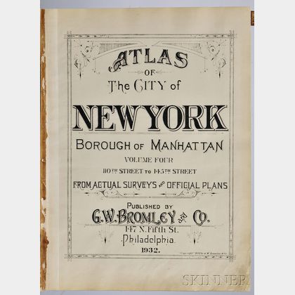 Atlas of the City of New York; Borough of Manhattan, Volume Four: 110th Street to 145th Street.