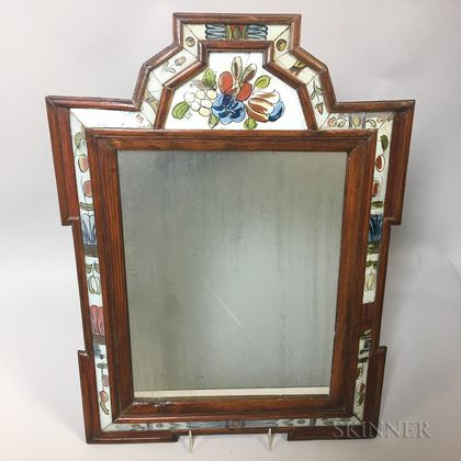 Continental Reverse-painted Glass Courting Mirror
