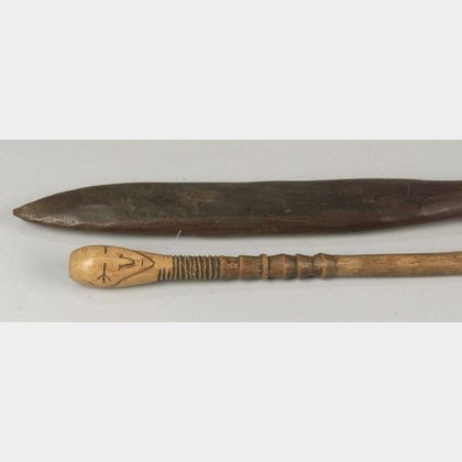 Two Carved Wood Ethnographic Items