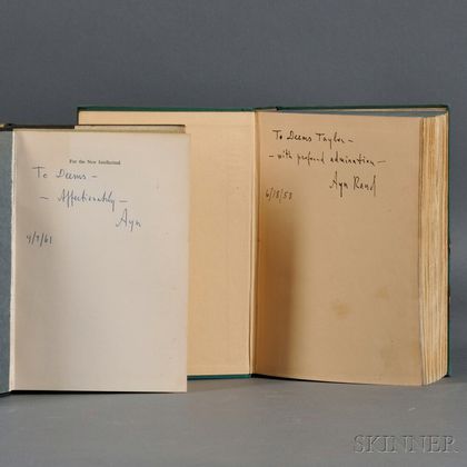 Rand, Ayn (1905-1982) Two Volumes Inscribed to Deems Taylor (1885-1966)