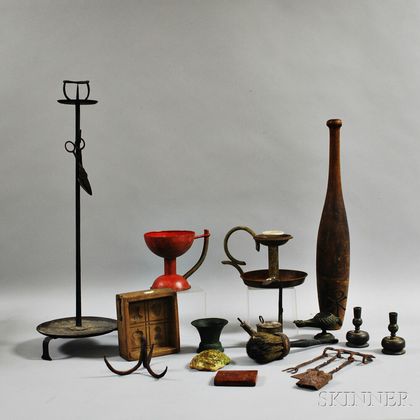 Group of Wooden and Metal Decorative Items