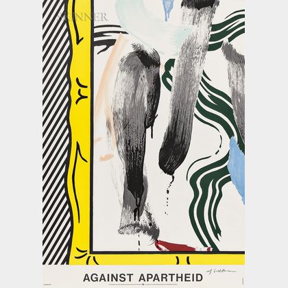 After Roy Lichtenstein (American, 1923-1997) Against Apartheid Poster