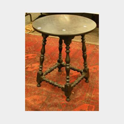 Wallace Nutting William and Mary Style Dark Stained Pine and Maple Tavern Table