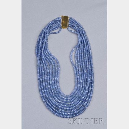 Multi-strand Sapphire Bead Necklace