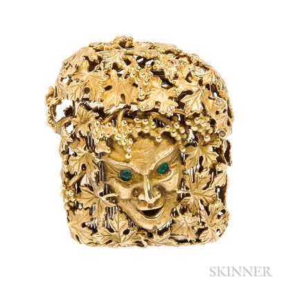 18kt Gold and Emerald Lighter Case, James Schwabe for Cartier