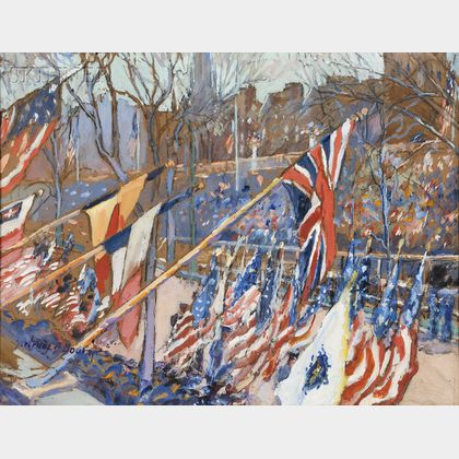 Gertrude Beals Bourne (American, 1868-1962) Flag Day Parade