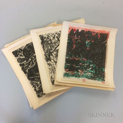 Seven Shiko Munakata (1903-1975) Prints for Yaskawa Calendar