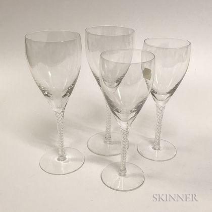 Thirty-five Stuart Colorless Glass Wine Goblets