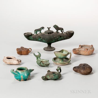 Group of Roman and Persian Oil Lamps