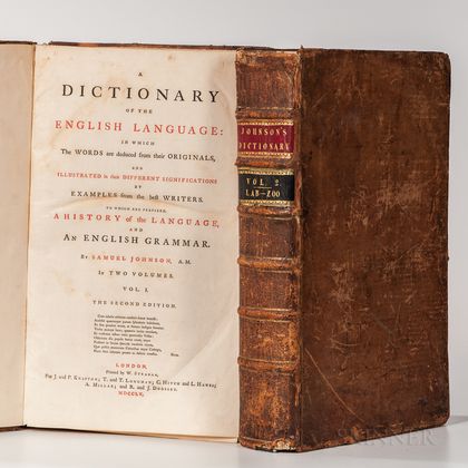 Johnson, Samuel (1709-1784) A Dictionary of the English Language.