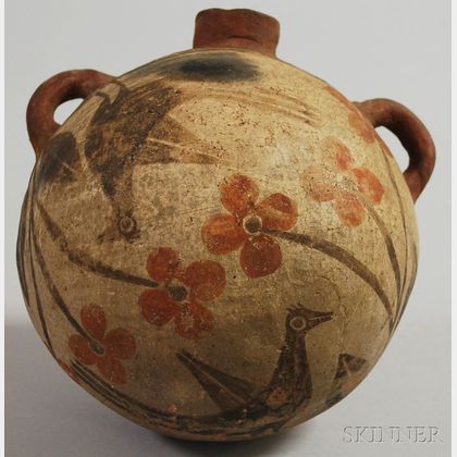 Zia Painted and Handled Pottery Canteen