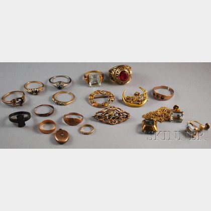 Small Group of Mostly Gold Jewelry