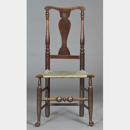 Brown-painted Yoke-back Maple Side Chair