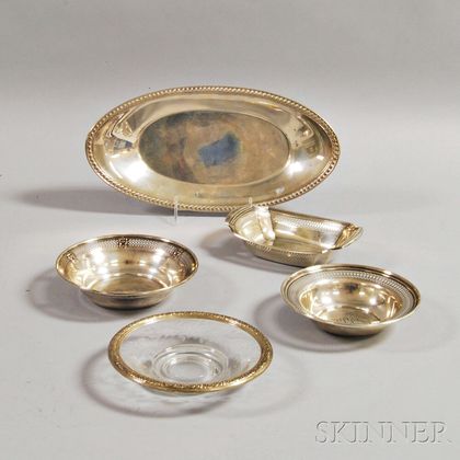 Five Sterling Silver Tableware Items