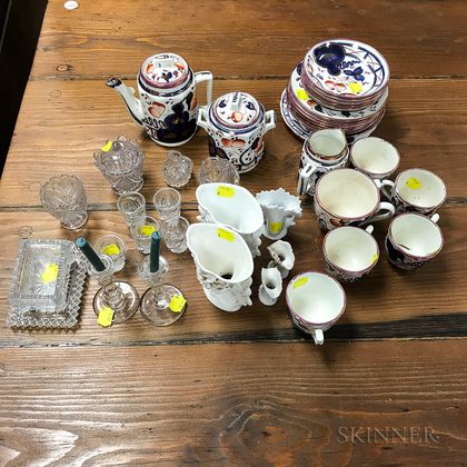 Group of Decorative Glass and Porcelain Table and Tea Ware