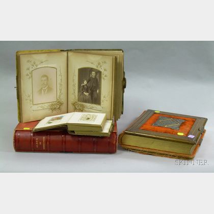 Three Victorian Photograph Albums and a 20th Century Stamp Album