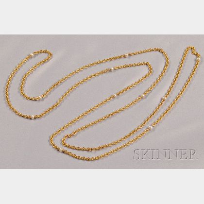 18kt Gold and Pearl Chain