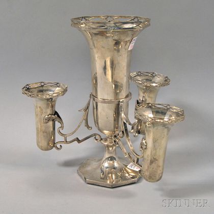 George V Sterling Silver Three-arm Epergne