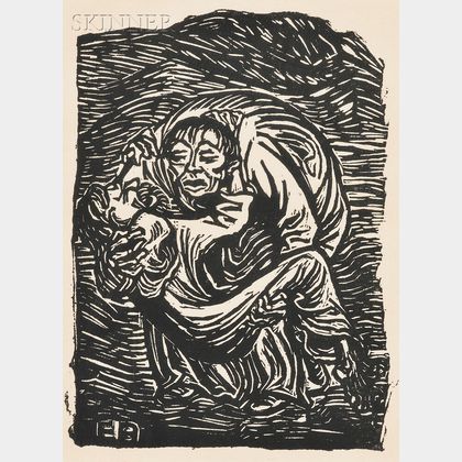 Two Framed Works: Ernst Barlach (German, 1870-1938),Barmherzinger Samariter (The Good Samaritan)