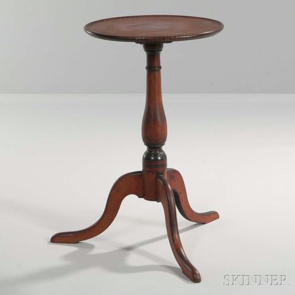 Tiger Maple and Maple Dish-top Candlestand
