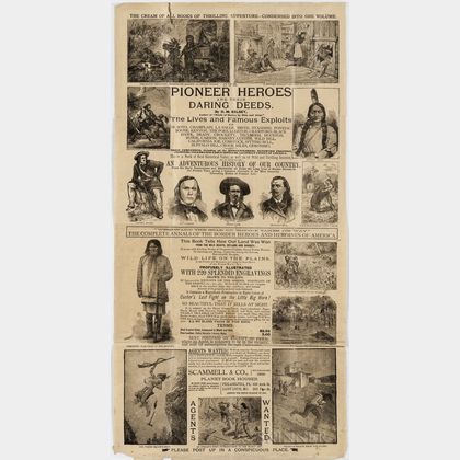 Kelsey, D.M. (fl. circa 1880s) Pioneer Heroes and their Daring Deeds , Advertising Poster.