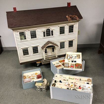 New England Colonial Dollhouse and Accessories