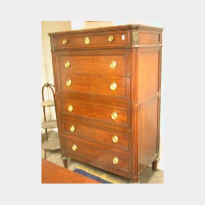 Ralph H. Widdecombe Designed Neoclassical-style Mahogany Tall Chest of Drawers