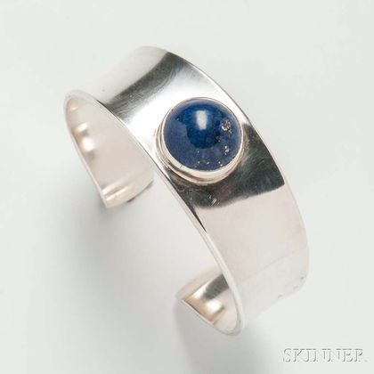 Georg Jensen Sterling Silver and Lapis Bangle