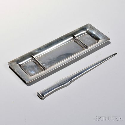 Tiffany & Co. Modern Desk Tray and Letter Opener 