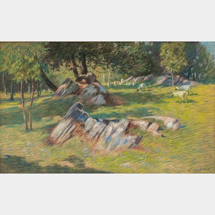 Alexander Theobald Van Laer (American, 1857-1920) Sheep Pasture
